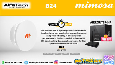 Mimosa B24: High-Speed 24GHz Backhaul Radio for Fiber-Like Wireless Connectivity