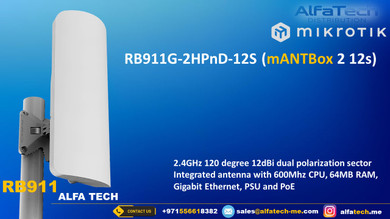 MikroTik mANTBox 2 12s (RB911G-2HPnD-12S) – Powerful 2.4 GHz Sector Base Station