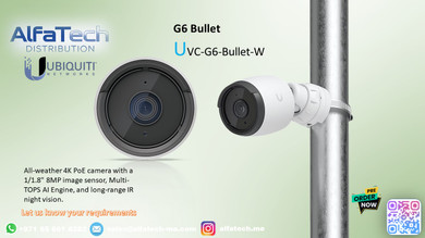 Ubiquiti UniFi Protect G6 Bullet – 4K Wide-Angle Outdoor Camera (White)