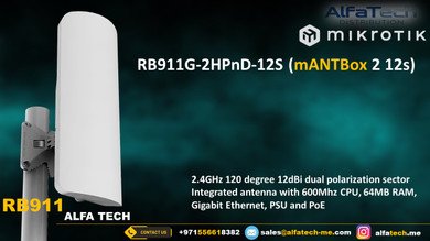 MikroTik mANTBox 2 12s (RB911G-2HPnD-12S) – Powerful 2.4 GHz Sector Base Station