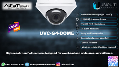 Ubiquiti UVC-G4-Dome: High-Performance 4MP Dome Camera for Indoor Surveillance
