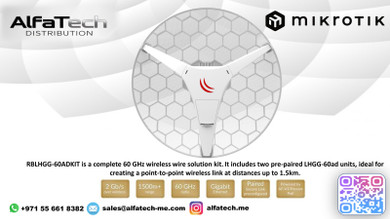 MikroTik RBLHGG-60adkit: High-Speed 60GHz Wireless Bridge for Ultra-Fast Point-to-Point Links