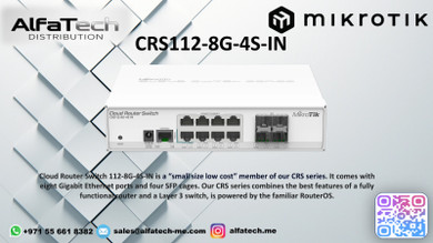 MikroTik CRS112-8G-4S-IN: Compact Gigabit Cloud Router Switch with SFP Uplink Options