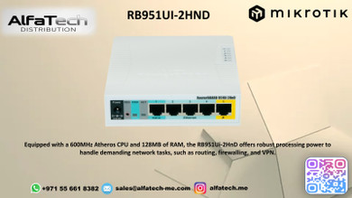 MikroTik RB951UI-2HnD: High-Power Wireless Router with PoE and Advanced Features