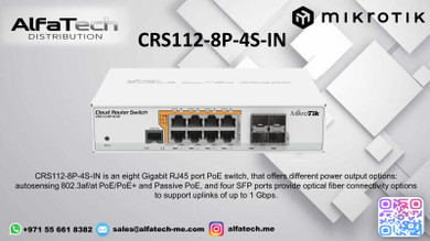 MikroTik CRS112-8P-4S-IN: Versatile PoE Switch with SFP for Efficient Network Management