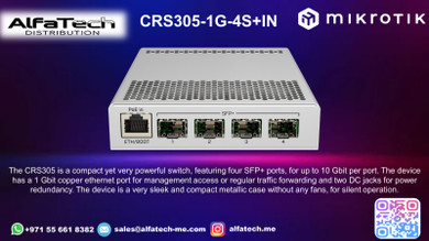 MikroTik CRS305-1G-4S+IN: Compact 10GbE SFP+ Switch for High-Speed Networking