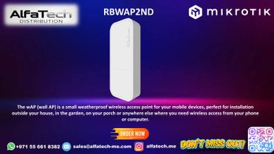 MikroTik wAP (RBwAP2nD): Compact and Weatherproof 2.4GHz Wireless Access Point