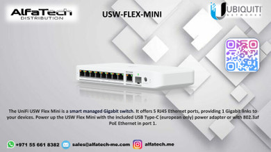 Ubiquiti USW-Flex-Mini: Compact 5-Port Gigabit Switch with PoE and USB-C Power Options