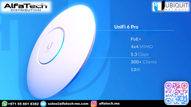 Ubiquiti U6-Pro: High-Performance Wi-Fi 6 Access Point with Dual-Band Connectivity for Fast and Reliable Networking