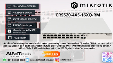 Future-Proof 100G Aggregation for Data Center Core with MikroTik CRS520-4XS-16XQ-RM