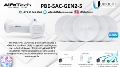 Ubiquiti PowerBeam 5AC Gen2 (PBE-5AC-GEN2-5) – High-Performance 5 GHz Point-to-Point Bridge