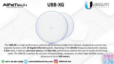 Ubiquiti Building Bridge XG (UBB-XG) – High-Performance 60 GHz + 5 GHz Wireless Bridge with 10 Gigabit Ethernet