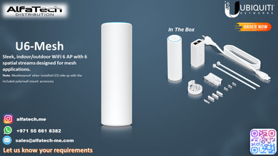Ubiquiti U6-Mesh – Flexible Wi-Fi 6 Mesh Access Point for Seamless Coverage