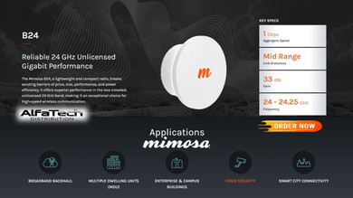 High-Speed Wireless Backhaul with Mimosa B24