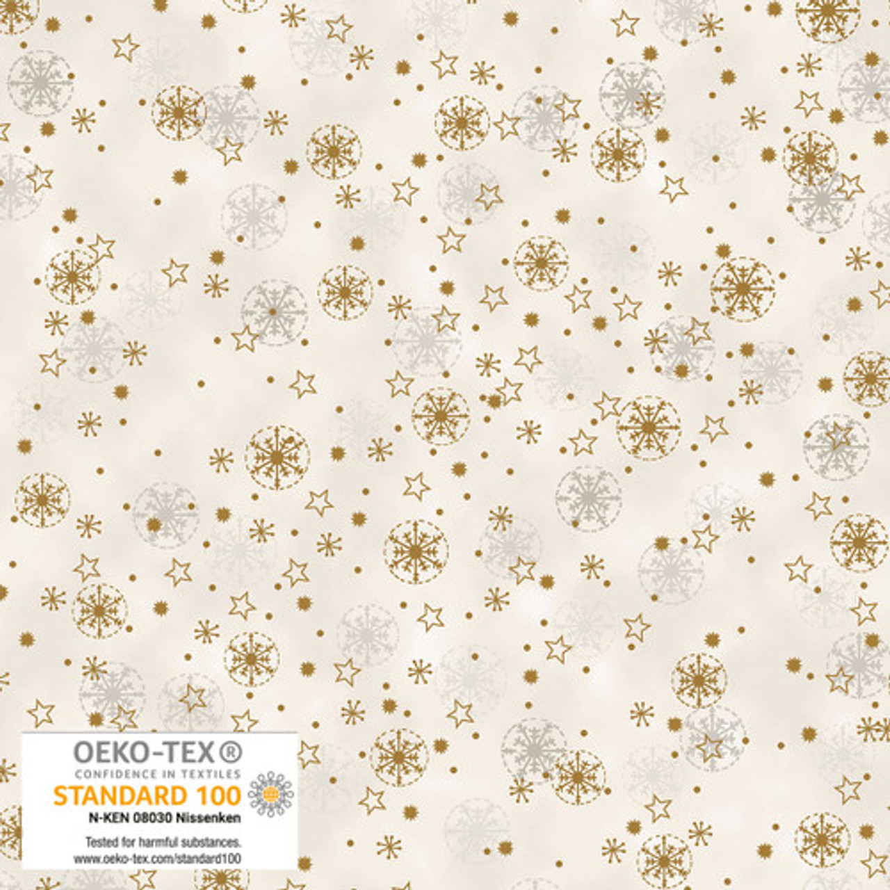 Frosty Snowflake- Cream/Gold Small Snowflakes