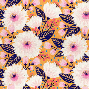 Vibrant Blooms Dahlia Party Gold Canvas