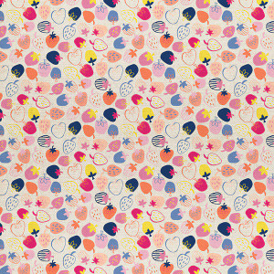 Strawberry Patch White Canvas