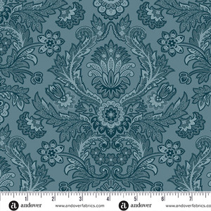 Moonlight Roses Mirrored Medallion Blue Moonlight Roses Mirrored Medallion Blue