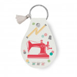 Leather Circle Key Chain My Happy Place Sewing Machine Leather Circle Key Chain My Happy Place Sewing Machine