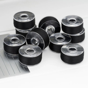 Prewound Size L Bobbins Black - Pack of 6 Prewound Size L Bobbins Black - Pack of 6