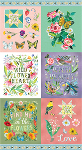 A Wildflower Heart Panel 24"x44"