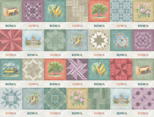 All Iowa Shop Hop 2025 - Iconic Iowa Panel: 32" x 42" All Iowa Shop Hop 2025 - Iconic Iowa Panel: 32" x 42"