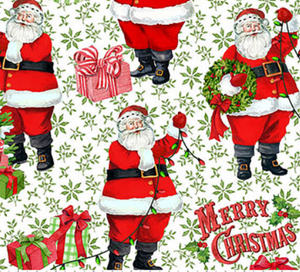 Vintage Christmas - Santa Green