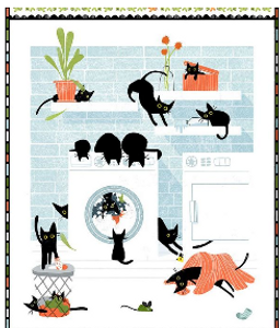 Cats in the Laundry Panel - 24" x 43" Cats in the Laundry Panel - 24" x 43"