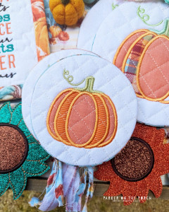 Machine Embroidery Pumpkin Coaster Machine Embroidery Pumpkin Coaster