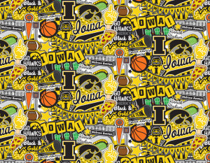 UNIVERSITY OF IOWA-Doodle -100% Cotton-IA2001