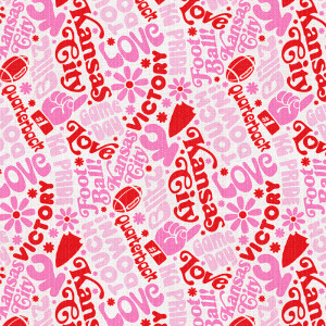 Kansas City Chiefs Retro Word Toss - White/Pink