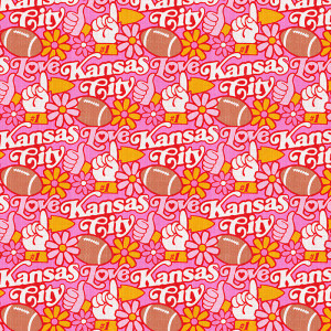 Kansas City Chiefs Flowers and Football - Pink/Gold Kansas City Chiefs Flowers and Football - Pink/Gold