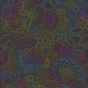 Color Wheel by Alison Glass Black Stitched