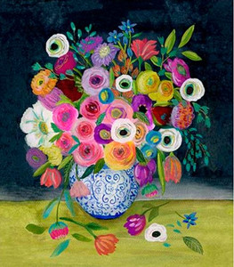 Blooming Bouquet Watercolor Floral Panel