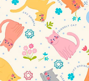 Purrty Plants and Cats - Cream