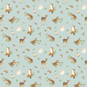 Woodland Heart - Animals - Blue Multi