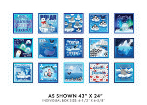 Arctic Friends Boxes Panel - 24" x 43"