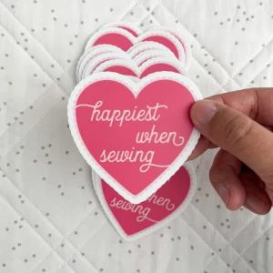 Happiest When Sewing Sticker