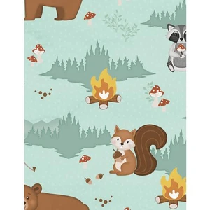 Woodland Whimsy Scenic Animals Teal
