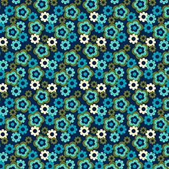 Patchouli Prints Retro Flowers Navy