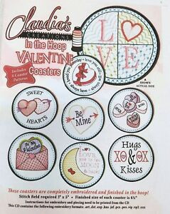 Claudia's Creations In the Hoop Valentines Day Coasters Claudia's Creations In the Hoop Valentines Day Coasters