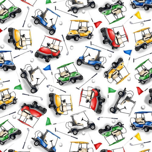 Tossed Golf Carts 1386-01 White Tossed Golf Carts 1386-01 White