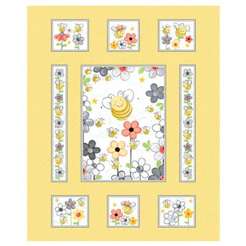 Sweet Bees 36" Quilt Panel Yellow SB20360-310 Sweet Bees 36" Quilt Panel Yellow SB20360-310