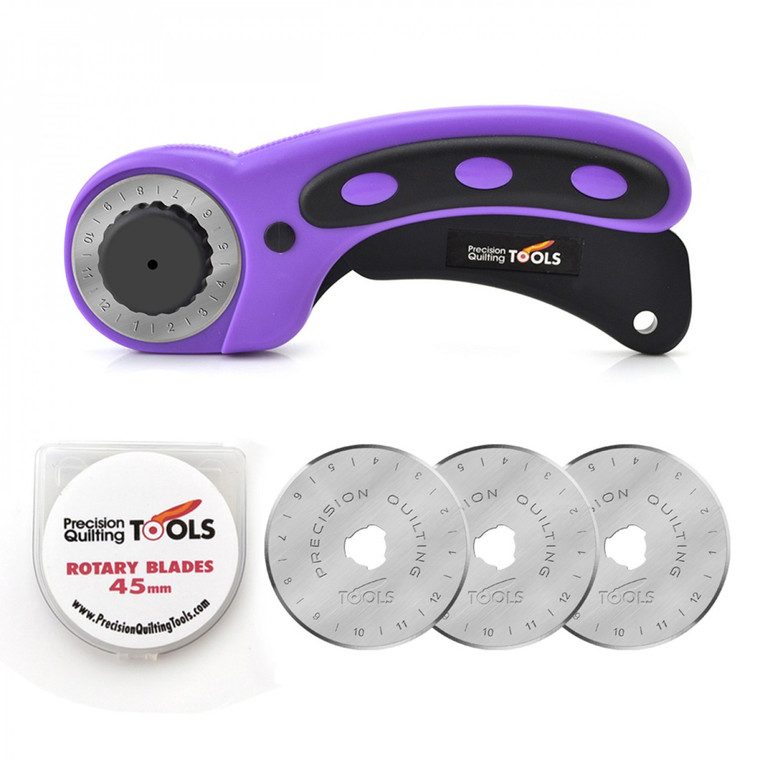 45mm Deluxe Rotary Cutter, Purple with 3 Extra Blades