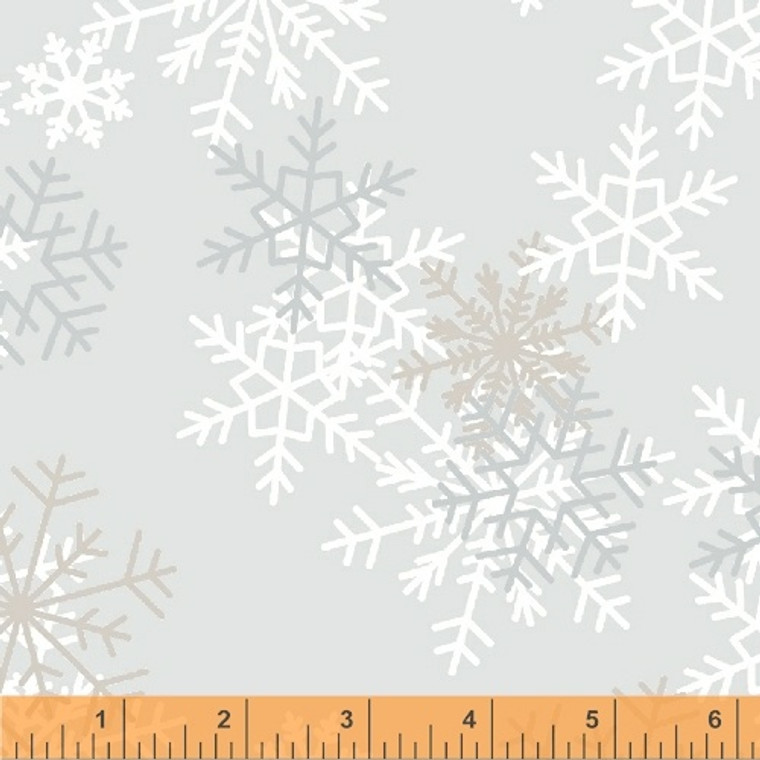 108" Wide Grey Snowflake