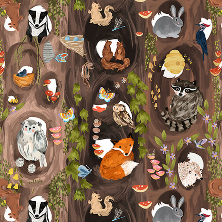 Forest Critters- Woodland Animals in Tree Trunks