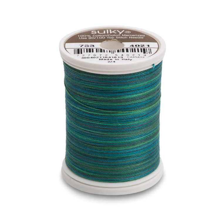 Sulky 30 Wt. Cotton Blendables Thread - 4021 Truly Teal