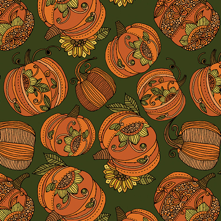 Pumpkin and Spice - Toss Dark Green