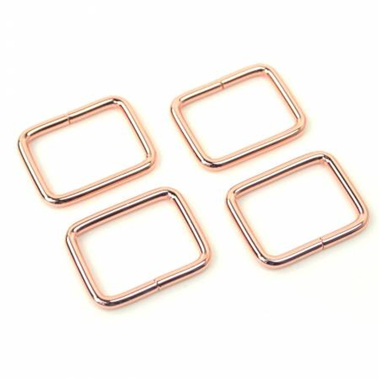 Rectangle Rings 1" Rose Gold