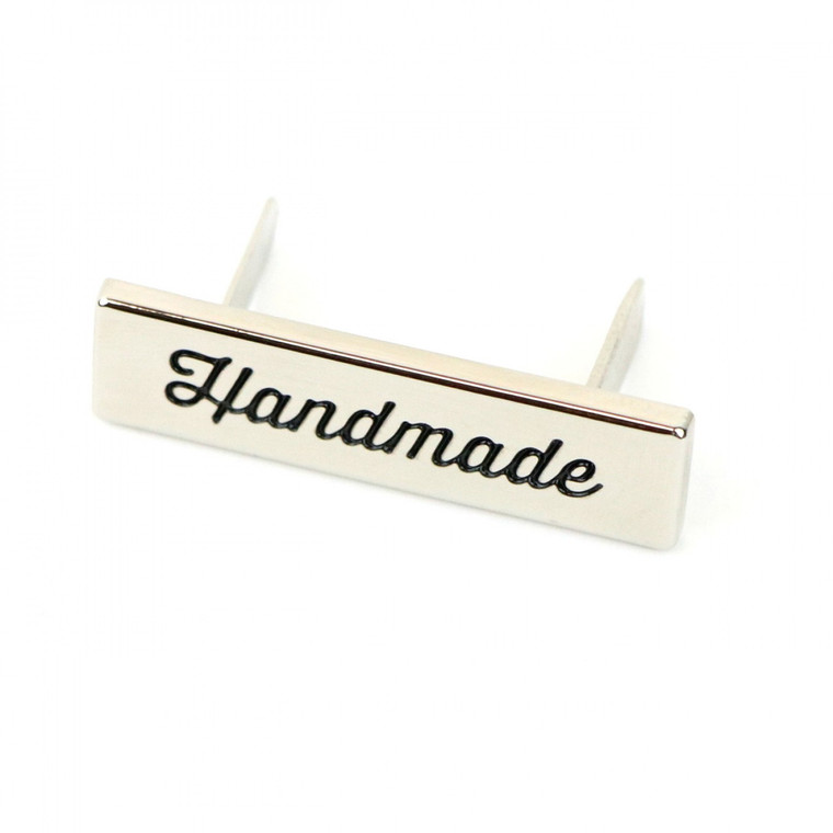 Script "Handmade" Label Nickel